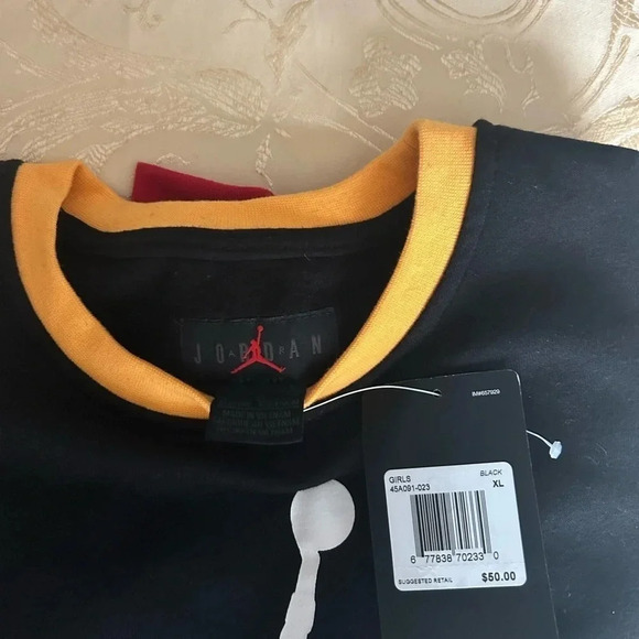 Nike Jordan Jumpman Colorblock Cropped Sweatshirt Girls XL - Picture 3 of 3